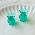 Miniature emerald green transparent resin vase charms with scalloped edges for DIY crafts - 1 Piece / Lake Blue