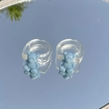 Lindos anillos de resina de oso en estilo Y2K transparente con dijes 3D azul claro - Azul
