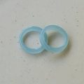 Minimalist light blue resin ring with translucent finish and slim round design - Transparent Blue