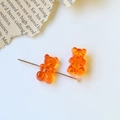 Translucent orange acrylic gummy bear charms with metal pins for DIY jewelry making - 1 Piece/Pack / Dark Orange