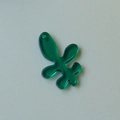 Transparante donkergroene abstracte acryl hanger voor DIY-sieraden en accessoires - Groen Blad (1 Stuk)