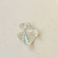 Accessoire en résine irisée en forme d'éventail avec paillettes pour boucles d'oreilles DIY - Coquillage Côté Droit