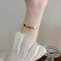 Buntes Emaille-Smiley-Perlenarmband aus vergoldetem Titanstahl für elegante Frauen - 718 Buntes Smiley-Gesicht-Armband