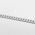 Collana da uomo a catena barbazzale in acciaio al titanio argento con dettagli goffrati - 60CM / Argento