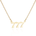 Collana con pendente numero 777 in acciaio inossidabile dorato con catena a maglia O - Stile 777 / Oro