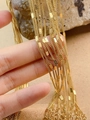 Chaîne à gourmette dorée en acier titane avec breloques ovales pour bijoux DIY - Chaîne Gourmette Gaufrée Or