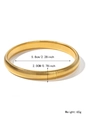 Elastic gold titanium steel cuff bracelet with vertical textures and wide metal surface - 2.0cm / Gold