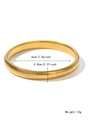 Elastic gold titanium steel cuff bracelet for women featuring a fine ribbed metal texture - 0.8cm / Gold