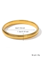 Gold elastic stainless steel bracelet with vertical stripes and size measurement info - 1.2cm / Gold