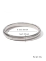 Silver vertical ribbed elastic titanium steel bracelet with 6cm inner diameter for women - 1.0cm / Silver