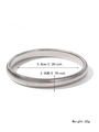 Silver stretch titanium steel bangle with vertical textures measuring 2.0 cm in width - 2.0cm / Silver