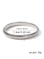 Silver stretch spring cuff bracelet with vertical ribbing texture and 5.8cm inner diameter - 1.6cm / Silver
