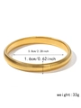 Golden titanium steel bangle with vertical ribbed texture and elastic stretch design - 1.6cm / Gold