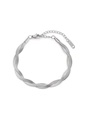 Dettaglio del bracciale a catena serpente intrecciata argento con chiusura a moschettone - Argento a Doppio Strato