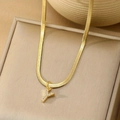Elegant gold herringbone chain necklace featuring a sparkling crystal pave letter Y pendant - Letter Y