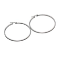 Pendientes de aro grandes y minimalistas de acero de titanio plateado para mujer - 1.5cm / Plateado