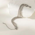 Silver multi-strand twist rope chain bracelet with lobster clasp and extension chain - Triple Layer Rope Chain / Steel