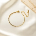 Elegant gold-plated tennis chain bracelet with clear zircons and minimalist links - White Rhinestone Style (E2030)