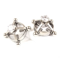 Adjustable stainless steel non-piercing nipple ring with cubic zirconia in silver finish - Steel