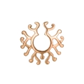 Rose gold non-piercing nipple ring with elegant sunburst curved radiating patterns - Rose Gold