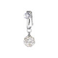 Detalle de piercing de ombligo de acero inoxidable con circonita y bola de cristal - Estilo De Esfera Con Incrustaciones