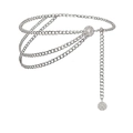 Catena da vita multistrato in argento con pendenti a girasole vintage su sfondo bianco - Argento