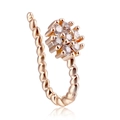 Rose gold nose ring with rope style band and sparkling zircon flower cluster - Flower Cluster Style / Rose Gold