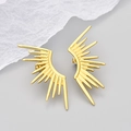 Pendientes dorados con diseño de rayos de sol radiales de estilo minimalista - Estilo de Ala Lineal Radiante / Dorado