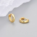 Polished golden stainless steel huggie hoop earrings for women in a minimalist style - Extra Small Style / Gold