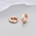 Minimalist small round hoop earrings with polished rose gold finish for daily wear - Extra Small Style / Rose Gold