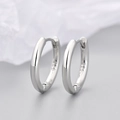 Orecchini a cerchio minimalisti in argento sterling S925 con finitura lucida argento - Versione Grande / Oro bianco
