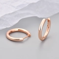 Piccoli orecchini a cerchio minimalisti in argento 925 con finitura in oro rosa lucido - Versione Grande / Oro rosa