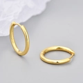 Piccoli orecchini a cerchio in argento S925 dorato con chiusura a cerniera - Taglia Grande / Oro