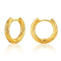 Klassische kleine 18K vergoldete Creolen mit elegantem gedrehtem Textur-Design - Gedrehtes Seil Stil (KE0088)