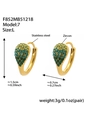 Boucles d'oreilles goutte en acier doré 18k avec zircons verts dégradés - Grand / Zircon Vert