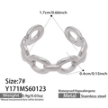 Silver chain style stainless steel ring with adjustable open band for women - Silver Thin Chain Design (Y171)