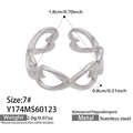 Silver stainless steel heart infinity ring size 7 with waterproof and allergy-free design - Silver Hollow Heart (Y174)