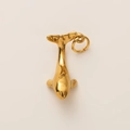 Détail d'un pendentif dauphin plaqué or 18K avec une finition métallique polie - Pendentif Uniquement (Sans Chaîne) / Baleine