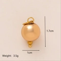 Modieuze 18k vergulde ovale bolvormige hanger met afmetingen van 1,7 cm hoogte - Gouden Bolvorm (2)