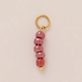 DIY Perlenanhänger mit fünf rosa Perlen und Goldakzenten für Schmuckherstellung - Nr. 4 Hellviolett Jade-Look String
