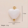 DIY mode witte hart hanger met 18k vergulde metalen lussen en productafmetingen - Wit Hart (4)