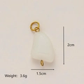 Modieuze ovale witte jade hanger met gouden plating, afmeting 2cm x 1,5cm - Witte Onregelmatige Steen (8)