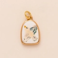 Vergoldeter bunter Emaille-Vogel-Anhänger für DIY-Schmuck und Mode-Accessoires - Quadratischer Vogel (Nr. 9)