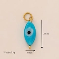 Mode vergulde ketting met lichtblauwe ovale evil eye hanger, gewicht van 2,1g - Lichtblauwe Oogspoel (9)