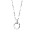 Gepolijste zilveren rolo-ketting met een minimalistische ringhanger en gespsluiting - Zilver Veersluiting Ketting B