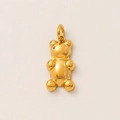 Macro detail of 3D teddy bear pendant with polished 18K gold vacuum plating finish - Bear Pendant / Gold