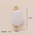 Mode DIY ovale witte hars jade hanger met 18k vergulding maat 1,6cm bij 0,8cm sieraden - Witte Onregelmatige Geometrische (14)