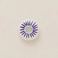 DIY ceramic skull pendant bead with purple stripes and 18K gold plated finish - Style 9 Donut (Pendant Only)