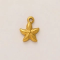 Vista detallada del colgante de estrella de mar dorada con textura y baño de oro de 18K - Estrella de mar