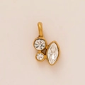 Gold-plated titanium steel pendant with marquise and round cut rhinestones - Crystal Pendant